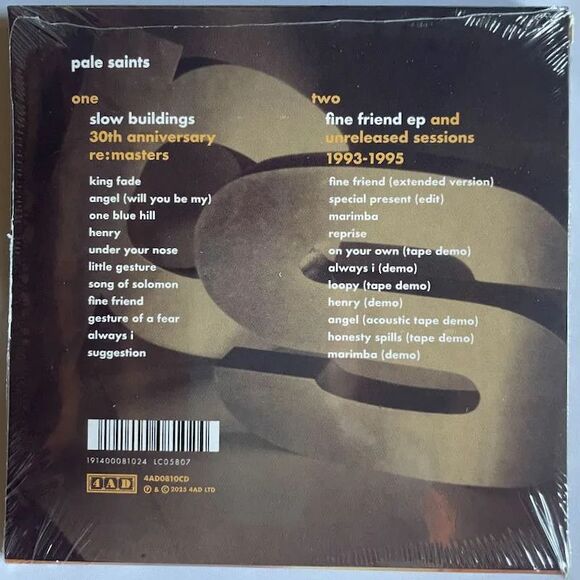 Pale Saints – Slow Buildings NEW 30th Ann Double Compact Disc, 2xCD, 4AD - Picture 2 of 2